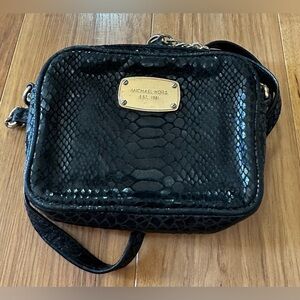 Michael Kors Snakeskin Embossed Leather Mini Crossbody